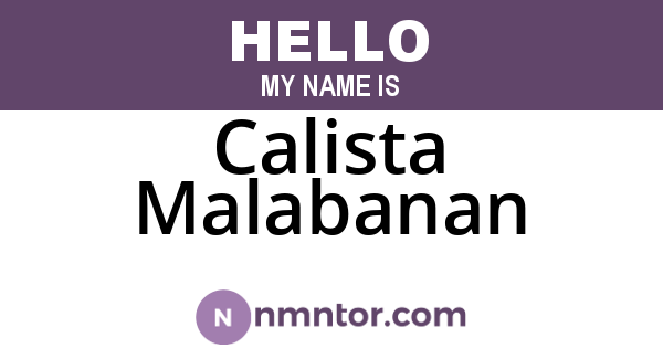 Calista Malabanan