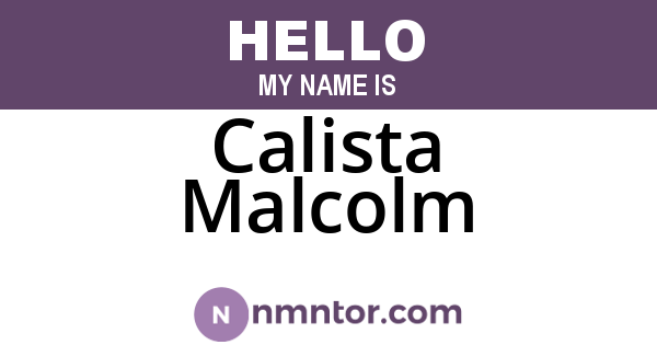 Calista Malcolm