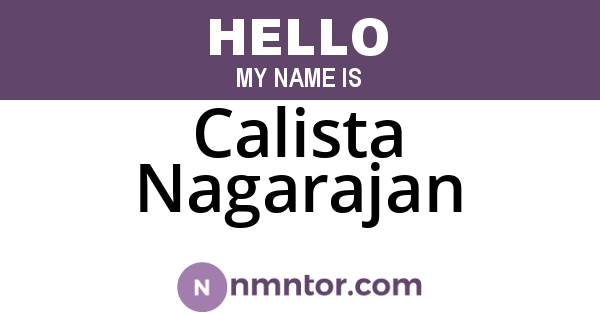 Calista Nagarajan