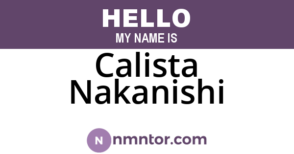 Calista Nakanishi