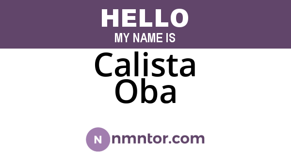 Calista Oba