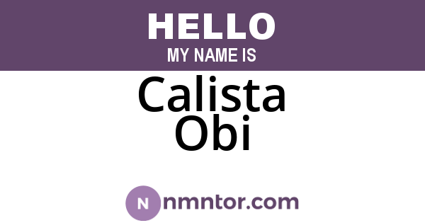 Calista Obi
