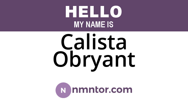 Calista Obryant