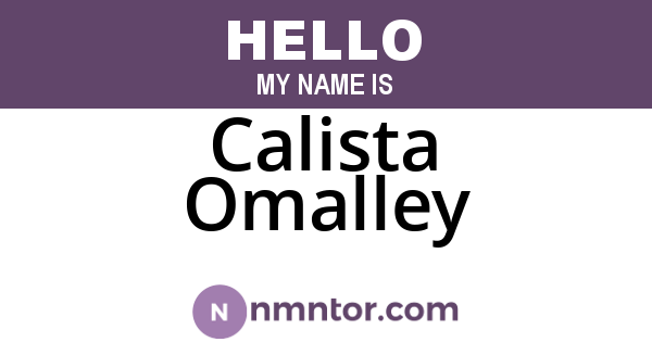 Calista Omalley