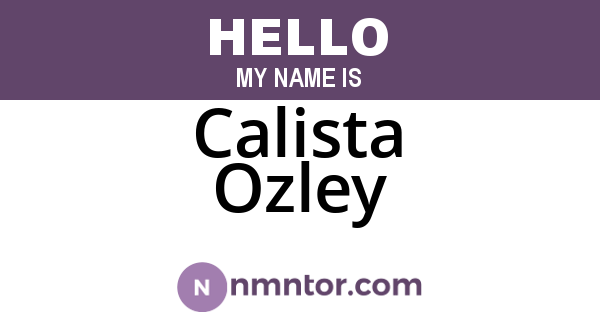 Calista Ozley