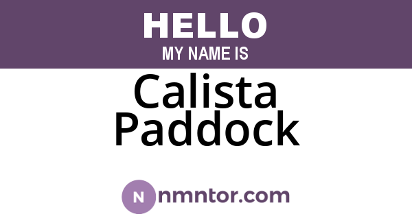 Calista Paddock