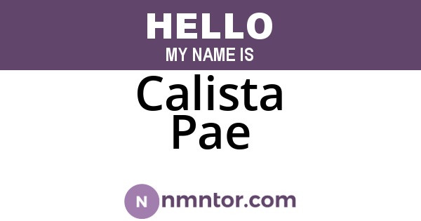 Calista Pae