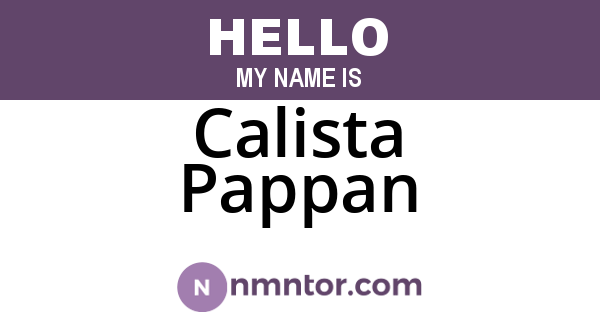 Calista Pappan