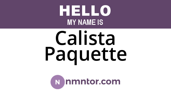 Calista Paquette