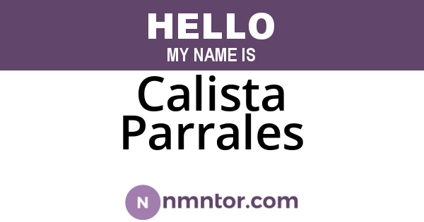 Calista Parrales