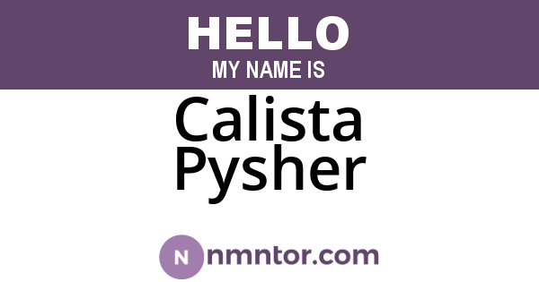 Calista Pysher