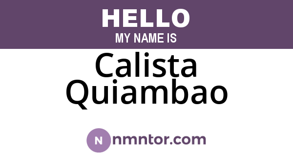 Calista Quiambao