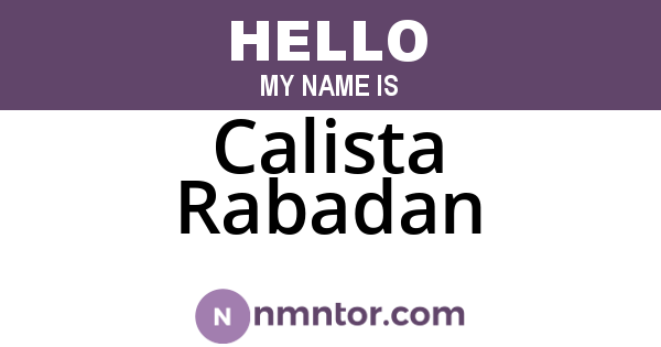 Calista Rabadan