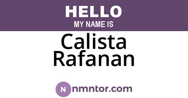 Calista Rafanan
