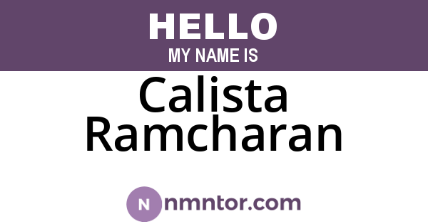 Calista Ramcharan