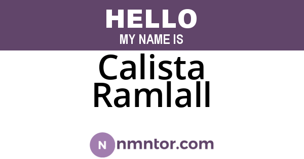 Calista Ramlall