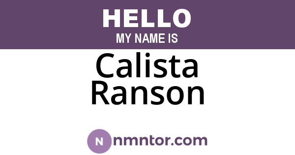 Calista Ranson