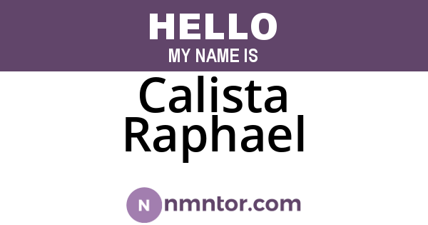 Calista Raphael