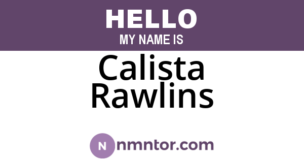 Calista Rawlins