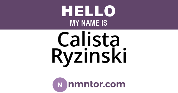 Calista Ryzinski