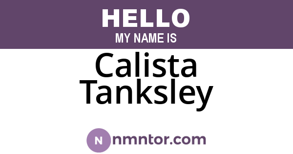 Calista Tanksley