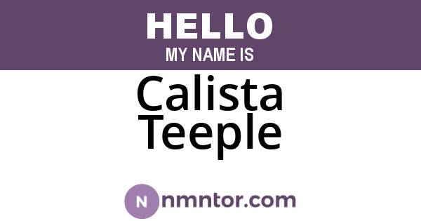 Calista Teeple