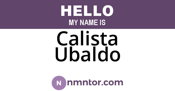 Calista Ubaldo