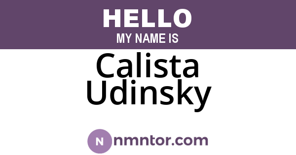 Calista Udinsky