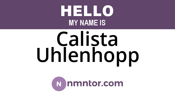 Calista Uhlenhopp