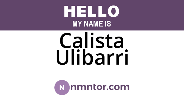 Calista Ulibarri