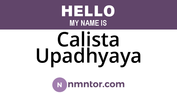 Calista Upadhyaya