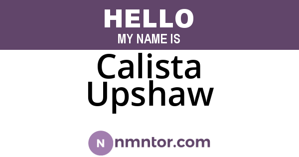 Calista Upshaw