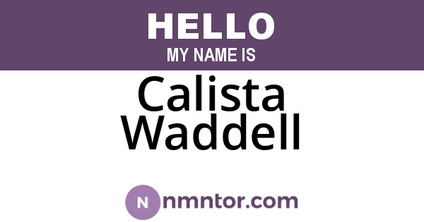 Calista Waddell