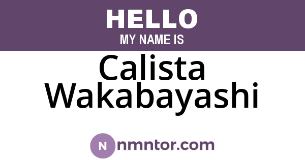 Calista Wakabayashi