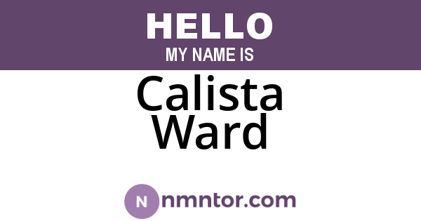 Calista Ward