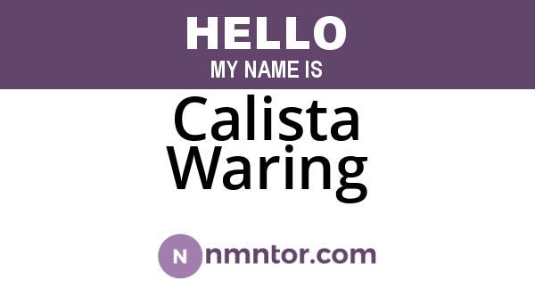 Calista Waring