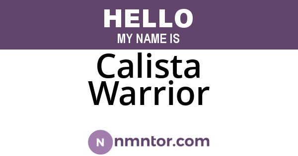 Calista Warrior