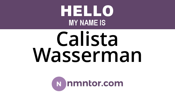 Calista Wasserman