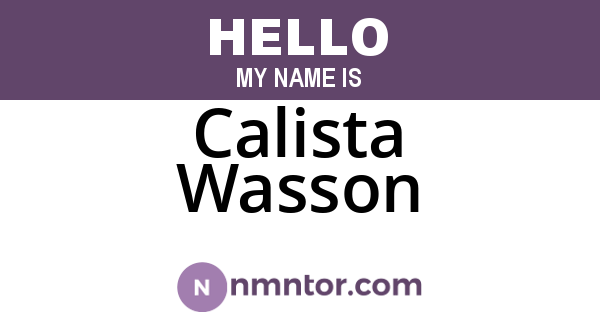 Calista Wasson