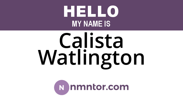 Calista Watlington