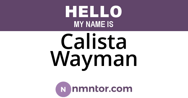 Calista Wayman