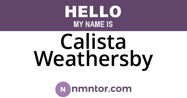 Calista Weathersby