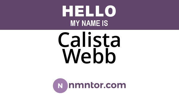 Calista Webb
