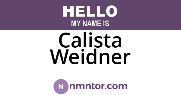 Calista Weidner