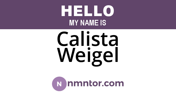 Calista Weigel