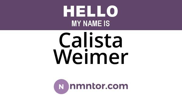 Calista Weimer