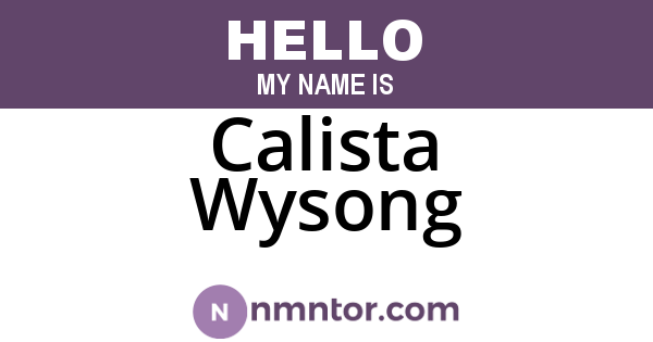 Calista Wysong