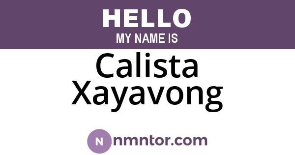 Calista Xayavong
