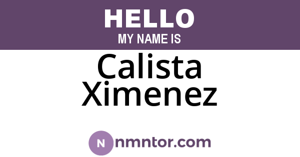 Calista Ximenez
