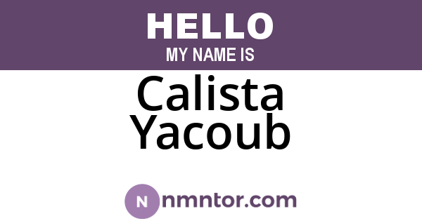 Calista Yacoub